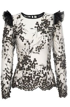 sheer beaded and embroidered top Embroidered Long Sleeve Blouse For Party, Long Sleeve Embroidered Party Blouse, Evening Floral Embroidered Long Sleeve Blouse, Long Sleeve Blouse With Pearl Embroidery, Glamorous Long Sleeve Embellished Blouse, Elegant Party Tops With Embroidered Sleeves, Party Blouse With Floral Embroidery And Long Sleeves, Embellished Long Sleeve Wedding Top, Long Sleeve Embellished Wedding Tops