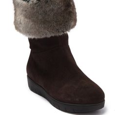 Floor Display - Like New - Dd125 Aquatalia Walda Faux Fur Trimmed Waterproof Boot Brown Suede Sz 11 Msrp $495 Details Soft Faux Fur Cuffs A Suede Boot With A Hidden Wedge Heel And Fleecy Faux Fur Lining. Sizing: True To Size. Round Toe Suede Construction Buckle Strap Detail Faux Fur Cuff Pull-On Style Cushioned Insole Hidden Wedge Heel Waterproof Approx. 8.75" Shaft Height, 11.5" Opening Circumference Approx. 2" Heel Made In Italy Fur Cuffs, Floor Display, Waterproof Boots, Winter Rain, Suede Boots, Brown Suede, Fur Trim, Brown Boots, Wedge Heels