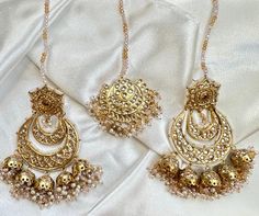 Maang Tikka Sets Multani Earrings, Gold Chandbali, Kundan Chandbali, Kundan Jhumka, Indian Jhumka, Earrings Jhumka, Semi Precious Earrings, Gold Jhumka, Pakistani Bridal Jewelry