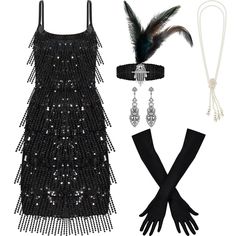 PRICES MAY VARY. Complete Accessory Set: the package includes not just the main 1920 style dresses for women, but also: a pair of gloves, a necklace, a headband, a pair of earrings, and a long cigarette holder; These accessories enhance the overall look, providing an immersive 1920s experience Size and Quality Material: the 1920 costumes for women is mainly black, a color that exudes sophistication and mystery; It comes in size small, making it an excellent fit for lots of girls; The sequin fabr Twenties Themed Party Outfits, Flapper And Gangster Costumes, Roaring 20s Outfit Ideas, Gatsby Look For Women, 1920s Outfit Ideas Gatsby, Harlem Nights Theme Party Outfit, Hollywood Party Costume, Gatsby Outfit Women, Gatsby Party Outfit Women 1920s Style