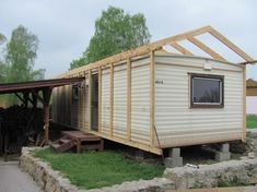 a small house is being built in the yard