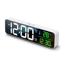 an alarm clock with the time displayed on it