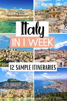 Pinterest pin for one week in Italy itineraries showing various Italian towns Perfect Trip To Italy, Italy Roadtrip Itinerary, Top Things To Do In Italy, Perfect Italy Itinerary, Best Way To See Italy, Best Time To Go To Italy, Italy Anniversary Trip