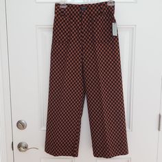 The Collette Pants. Bronze And Black Check Pattern. 54% Viscose 41% Cotton 5% Elastane Approximate Measurements: Waist 28" Rise 11 1/2" Inseam 24" Check Pattern, Black Tan, Black And Tan, Pant Jumpsuit, Anthropologie, Pants For Women, Pants, Pattern, Women Shopping