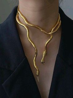 Snake Choker Necklace, Gothic Jewellery, Formal Jewelry, Lovers Necklace, Snake Bracelet, Snake Necklace, Anthropologie Jewelry, Wire Necklace, Gold Snake