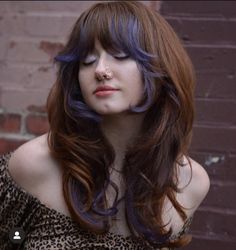 Haircuts For Long Hair With Layers, Peekaboo Hair, Haircuts For Long Hair, Long Curly Hair, Long Hair Cuts, Aesthetic Hair, Purple Hair