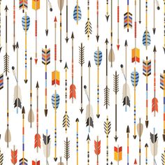 seamless pattern with arrows on white background for wallpaper, fabric or wrapping design