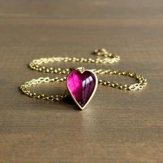 Pink Tourmaline Cabochon Sweetheart Pendant – Meeka Fine Jewelry Heart Cabochon Ring, Colored Wedding Bands, Multicolor Wedding, Newport Rhode Island, Tourmaline Pendant, Raspberry Pink, Bridal Bands, Handcrafted Necklace, Band Engagement Ring