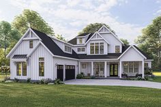 this is an artist's rendering of the farmhouse style home