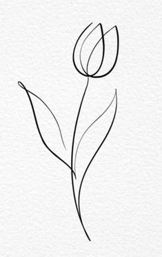 a black and white drawing of a single flower on a white paper with the word love written