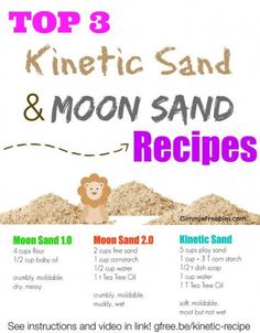 the top 3 knife sand and moon sand recipes for kids to make with their own hands