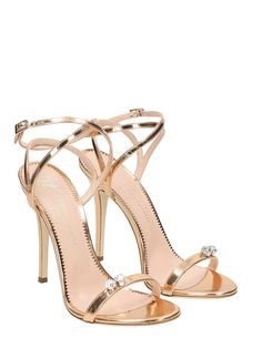 Giuseppe Zanotti - Giuseppe Zanotti Gold Pink Leather Sandals - copper, Women's Sandals | Italist Ootd Heels, Giuseppe Zanotti Heels, Adidas Shoes Women, Beautiful High Heels, Open Toe High Heels, Latest Shoe Trends, Stylish Shoes, Pink Leather, Heel Sandals