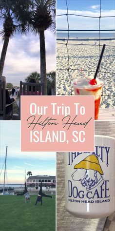 a collage of photos with the words our trip to outer new york island, sc