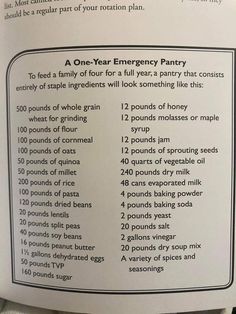 the instructions for how to make an emergency pantry recipe are shown in this close up photo