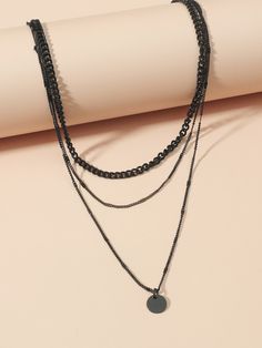 Color: Black Gender: Women Material: Iron Quantity: 1 piece IN Length 14.6-16.5 This data was obtained from manually measuring the product, it may be off by 1-2 CM. Layered Necklaces Aesthetic, Necklaces Aesthetic, Necklace Layered, Luxury Marketing, Multi Layer Necklace, Classic Necklace, Aesthetic Black, Black Chain, Multi Strand Necklace