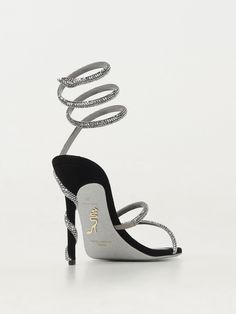 Find RENE CAOVILLA Heeled Sandals on Editorialist. Heeled Sandals RENE CAOVILLA Woman color Black Rene Caovilla Heels, Black Heeled Sandals, Snake Heels, Sandals Woman, Rhinestone Material, Glitter Heels, Black Sandals Heels, Italian Fashion Designers