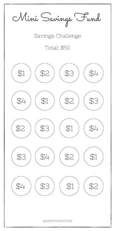 a printable savings finder with numbers and symbols