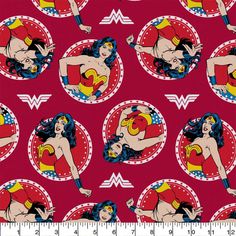 the wonder woman pattern is shown on a red background