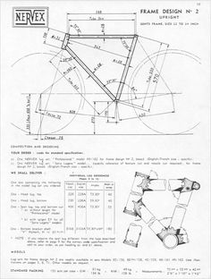 a drawing of the frame design for a bicycle