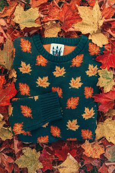 Autumn Inspired Outfits, Kjp Sweaters, Fall Asthetics, Leaf Sweater, Autumn Accessories, Look 80s, Cozy Sweaters Autumn, Cozy Clothes, Classy Girls Wear Pearls