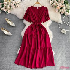 Beautiful Wrap Dress with Ruffles and Stretchy Fabric for Women Wrap Dress With Ruffles, Classy Maxi Dress, Chic Feminine Style, Stylish Maxi Dress, Gorgeous Maxi Dresses, Elegant Maxi Dress, Dress With Ruffles, Midi Ruffle Dress, Sport Dress