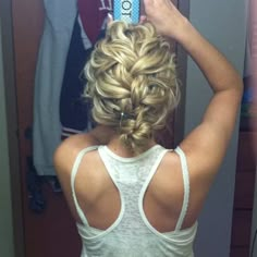 messy french braid bun... cute! Messy French Braid, French Braid Bun, Messy French Braids, Bridesmaids Hairstyles, Braid Bun, French Braid