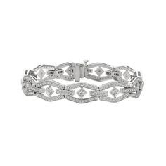 Pave Style Code# B5804P_BR Setting: Pave Dimensions: 7 inches in length, 7/16 inch in width Diamond 1: Diamond Shape 1: Round Qty of Diamond 1: 11 Weight 1 CT: 0.44 Setting 1: Pave Weight 2 CT: 1.41 Total Dia Weight: 1.85 Clarity: SI2 Color: G-H Gold Karat: 14K Color 2: Rose Approxe WT Grams: 17.6 Diamond Jewelry Store, Best Diamond, Diamond Shape, Diamond Bracelets, Color 2, Diamond Shapes, Jewelry Stores, Diamond Bracelet, Diamond Jewelry