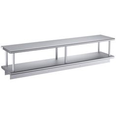 stainless steel shelf with two shelves on each side