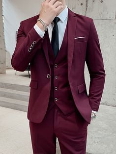 Coat Pant For Men Suits Wedding, Coat Pant For Men, Wine Colored Wedding, Men Suits Wedding, Suits Prom, Red Suit, Coat Pant, Wine Colored, Cherry Red