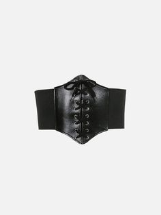 Punk Dark Irregular PU Belt - Anagoc Black Corset Belt For Concert, Black Fitted Corset Belt For Concert, Black Edgy Corset For Concert, Black Corset For Fall Night Out, Elegant Black Corset Belt For Party, Black Corset For Night Out In Fall, Chic Black High-waist Corset, Chic Black High Waist Corset, Elegant Black Fall Corset