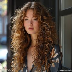 45 Gorgeous Perm Hair Ideas Wavy Hair Volume Haircut, Loose Spiral Perm Long Hair, Hair Dyed Curly Hair, Tight Curls For Long Hair, 70s Curls, Long Permed Hair, Volume Long Hair, Tight Curl Perm, Long Wavy Hair Natural