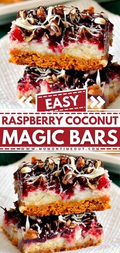 Raspberry Coconut Magic Bars Magic Bars Christmas, Raspberry Magic Bars, Easter Magic Bars, Raspberry Magic Cookie Bars, Spring Desserts Ideas, Easter Coconut Desserts, Dessert Easter Recipes, Valentine Bars Desserts, Raspberry Coconut Magic Bars