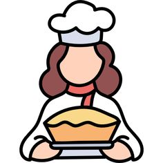 a woman with a chef's hat holding a pie