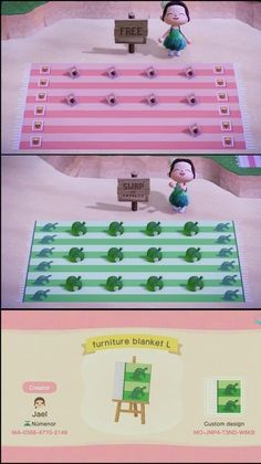 two screens showing the different levels of an animal crossing game