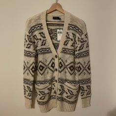 Nwt Polo Ralph Lauren Wool Cardigan. Size Xs. Original Price $200. Casual Beige Cardigan With Fair Isle Pattern, Casual Beige Fair Isle Cardigan, Brown Fair Isle Pattern Winter Cardigan, Cozy Brown Cardigan With Fair Isle Pattern, Cozy Brown Outerwear With Fair Isle Pattern, Cozy Brown Fair Isle Pattern Cardigan, Apartment Dining, Polo Ralph Lauren Sweater, Ralph Lauren Sweaters