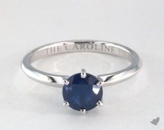 Blue Sapphire Engagement Ring 1.2ct Solitaire White Gold Round Sapphire, Sapphire Engagement Ring Blue, Diamond Settings, Fancy Color Diamonds, Sapphire Engagement, Natural Blue Sapphire, Blue Sapphire Rings, Engagement Ring Styles, Diamond Design