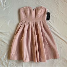 J Crew Wedding & Parties Strapless Dress Tagged Size 8. Measurements Are Included In Pictures. Features The Prettiest Blush Pink Color, Strapless Slightly Sweetheart Neckline, Mid-Length (I’m 5’3 And It’s Just Below My Knee, Double Check Measurements), Zipper For Easy On/Off, And It Has Pockets!!! New With Original Tags Attached. No Damage. No Obvious Defects. If You Have Any Questions Or Need More Detail Please Comment Below! Strapless Fitted Bridesmaid Dress, Fitted Strapless Mini Dress For Wedding Guest, Strapless Fitted Bridesmaid Dress For Wedding, A-line Lined Wedding Dresses, Strapless A-line Dress For Wedding, Feminine Mini Dress For Wedding And Prom Season, Elegant Lined Dress For Bridesmaids, Elegant Lined Bridesmaid Dress, Fitted A-line Strapless Dress For Wedding