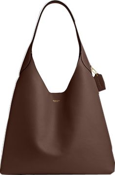 Classic Coach Hobo Bag For Everyday, Versatile Brown Smooth Grain Hobo Bag, Versatile Brown Hobo Bag With Smooth Grain, Elegant Daily Hobo Bag With Removable Pouch, Brown Smooth Grain Hobo Bag For Work, Luxury Smooth Grain Everyday Shoulder Bag, Coach Leather Top Handle Hobo Bag, Classic Coach Hobo Bag For Daily Use, Classic Top Handle Hobo Bag For Everyday