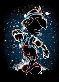 an image of a cartoon character in the dark with stars on it's back