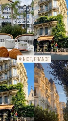 an image of nice, france collage with buildings and people in the street below