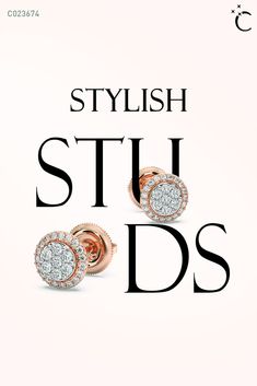 From gleaming gold stud earrings to dainty diamond studs, here's a style statement you shouldn't be missing. Go ahead! Accessorize now. Diamond Photoshoot, Kalyan Jewellers, Content Social Media, Stud Earrings Unique, Diamond Jewelry Designs, Jewellery Brand, Gold Stud Earrings, Latest Jewellery