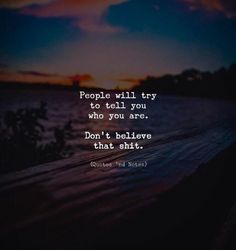 a quote that reads people will try to tell you who you are don't believe that