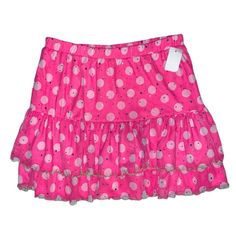 Pink Polka Dot Skirt Spring Polka Dot Skirted Bottoms, Polka Dot Skirted Bottoms For Spring, Summer Tiered Mini Skirt, Summer Polka Dot Skirt With Elastic Waistband, Spring Skirt With Polka Dot Pattern And Elastic Waistband, Casual Polka Dot Ruffled Skirt, Playful Lined Skirt, Casual Ruffled Polka Dot Skirt, Polka Dot Lined Mini Skirt