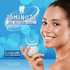 Brand: MySmileColor: BlueFeatures: DELUXE TEETH WHITENING KIT - Teeth whitening kit with LED Light helps to remove stains from coffee, smoking, wines, soda, and food. Our teeth whitening pen gel is vegan, gluten free, and sugar free. Enjoy the best teeth stain remover from MySmile! 10 MIN FAST TEETH WHITENING - 5 Blue Whiten Teeth Fast, Teeth Whitener, Teeth Whitening Gel, Teeth Whitening Pen, Teeth Whitening Strips, Nice Teeth