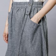 Item Code: 2145942569022Item Type: Suspender SkirtMaterial: 30%Linen,70%CottonStyle: Casual, LiterarySeason: SummerPattern Type: StripeDecoration: Detachable Strap ,Pockets,SplitDress Length: Calf LengthSilhouette: A-lineSize M (Fit for EU 36-42,US6-12,UK8-16,AU8-16,NZ8-16)Length: 75.00 cm/ 29.53 "Hips: 124.00 cm/ 48.82 "Split: 14.00 cm/ 5.51 "Waist: 66.00-86.00 cm/ 25.98-33.86 "Hem: 142.00 cm/ 55.91 " Size L(fit for EU42-44,US12-14,UK16-18,AU16-18,NZ16-18)Length: 76.00 cm/ 29.92 "Waist: 72.00 -94.00 cm/ 28.35 -37.01 "Hip: 138.00 cm/ 54.33 "Split: 14.00 cm/ 5.51 "Hem: 146.00 cm/ 7.48 "PS:1.The measurement is measured by hands,there will be 1 cm-3cm in error,hope you can understand.2.Because of the cut,the pattern would be a little different with the kind,please consult with the real produc Spring Knee-length Mini Skirt With Pockets, Summer Skirted Bottoms With Buttons, Suspender Skirt, Summer Stripes