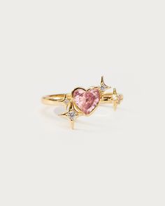 Sparkle Heart Ring in Gold - En Route Jewelry En Route Jewelry, Sense Of Self, Sparkling Stars, Follow Your Heart, Y2k Retro, Zimbabwe, Jewelry Inspo, Dream Jewelry