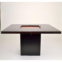 a black table with a red top on white background