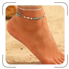 PRICES MAY VARY. Turquoise bracelet jewelry is made of alloy and beads,it will not be tight to wear and not fade easily. Beaded ankle chain length is 22cm/8.6inches,you can adjust it according to the extension chain. Blue anklet chain design is very simple, wearing it on the beach is also a beautiful scenery, and you will get more compliment in the crowd. Adjustable bracelet foot jewelry is a special gift for wife, mother, friend and any important one, for example, on Valentine's Day, Birthdays, Cheap Turquoise Anklets For The Beach, Summer Beach Anklet With Adjustable Chain, Beachy Turquoise Anklets For Festival, Adjustable Blue Anklets For Beach, Beach Anklets With Adjustable Metal Chain, Blue Anklet, Turquoise Anklet, Beaded Ankle Bracelets, Beaded Ankle