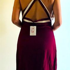 Soft Athletic Materials- Knee Length - Criss Cross Back. Fits S Or M Brand Can Run Small Summer Fitted Burgundy Midi Dress, Fitted Burgundy Maxi Dress For Summer, Helmut Lang Dress, Style Sport, Dresses Backless, Sport Dress, Helmut Lang, Criss Cross, Knee Length