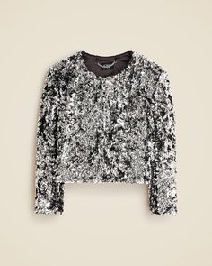 New in J.Crew Collection. A party-ready take on our signature lady jacket with sparkling sequin details all over and a sleek, collarless silhouette. Sequin Jacket Outfit, Lady Jacket, Silver Jacket, Outfit Pieces, J Crew Collection, Jcrew Collection, Sequin Jacket, Jacket Outfit